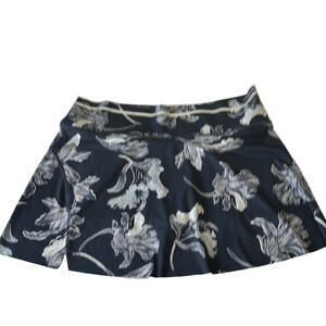 Athleta Navy and White Floral Skort Large